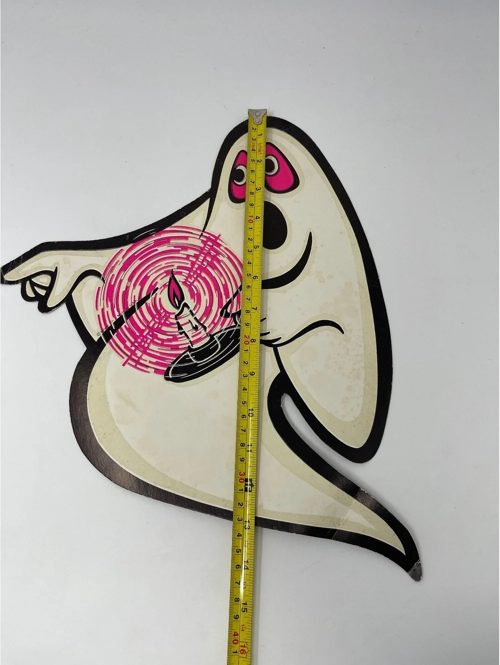 Vintage Beistle Halloween Ghost Paper Die Cut Window Wall Cutouts Set of 3 Pink